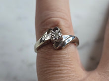 Load image into Gallery viewer, Womens Vintage Estate 10k White Gold Diamond Ring 2.3g #E4413