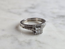 Load image into Gallery viewer, Womens Vintage Estate 14K White Gold Diamond Ring Set, 4.8g E4420