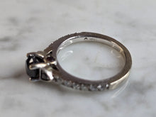 Load image into Gallery viewer, Womens Vintage Estate 14K White Gold Black Diamond Disney Ring, 5.6g E4426