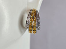 Load image into Gallery viewer, Womens Vintage Estate Sterling Silver Gold Tone Modernist Earrings 5.9g E4447