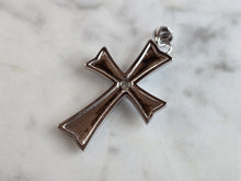 Load image into Gallery viewer, Womens Sterling Silver Blue Opal Religious Cross Pendant 4.2g E4462