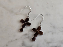 Load image into Gallery viewer, Womens Estate Sterling Silver Blue Opal Cross Earrings 4.3g E4467