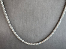 Load image into Gallery viewer, Womens or Mens Vintage Estate Sterling Silver Italian Rope Necklace, 20.6g E4472