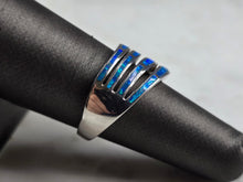 Load image into Gallery viewer, Womens Sterling Silver Modernist Blue Opal Ring 5.1g E4481
