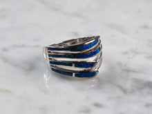 Load image into Gallery viewer, Womens Sterling Silver Modernist Blue Opal Ring 5.1g E4481
