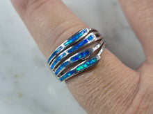 Load image into Gallery viewer, Womens Sterling Silver Modernist Blue Opal Ring 5.1g E4481