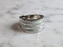 Load image into Gallery viewer, Womens Estate Sterling Silver Modernist Opal Ring 6.7g E4484
