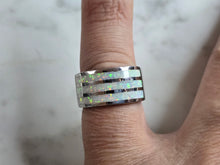 Load image into Gallery viewer, Womens Estate Sterling Silver Modernist Opal Ring 6.7g E4484