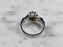 Load image into Gallery viewer, Womens Sterling Silver Irish Claddagh Blue Opal Heart Ring 3.3g E4485