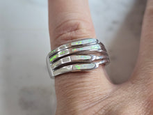 Load image into Gallery viewer, Womens Estate Sterling Silver Modernist Opal Ring 5.5g E4486