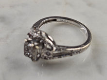 Load image into Gallery viewer, Womens Vintage Estate 10K White Gold Diamond Ring, 3.1g E4507