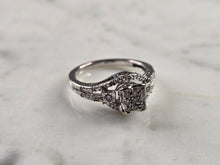 Load image into Gallery viewer, Womens Vintage Estate 10K White Gold Diamond Ring, 3.1g E4507