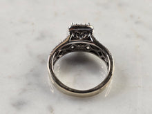 Load image into Gallery viewer, Womens Vintage Estate 14K White Gold Black Diamond Ring, 5.0g E4514