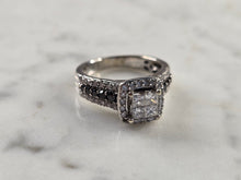 Load image into Gallery viewer, Womens Vintage Estate 14K White Gold Black Diamond Ring, 5.0g E4514