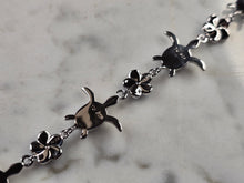 Load image into Gallery viewer, Womens Estate Sterling Silver Blue Opal Sea Turtle Bracelet 10.5g E4518