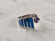 Load image into Gallery viewer, Womens Estate Sterling Silver Modernist Blue Opal Ring 5.0g E4520