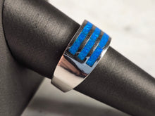 Load image into Gallery viewer, Womens Estate Sterling Silver Modernist Blue Opal Ring 7.1g E4521