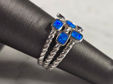 Load image into Gallery viewer, Womens Estate Sterling Silver Modernist Blue Opal Ring 6.3g E4523