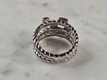 Load image into Gallery viewer, Womens Estate Sterling Silver Modernist Blue Opal Ring 6.3g E4523