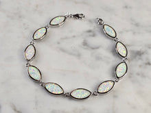 Load image into Gallery viewer, Womens Estate Sterling Silver Opal Modernist Bracelet 10.5g E4524