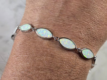 Load image into Gallery viewer, Womens Estate Sterling Silver Opal Modernist Bracelet 10.5g E4524