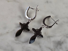 Load image into Gallery viewer, Womens Estate Sterling Silver Opal Cross Earrings 4.8g E4528