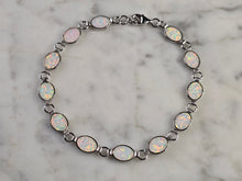 Load image into Gallery viewer, Womens Estate Sterling Silver Opal Modernist Bracelet 6.5g E4533