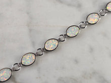 Load image into Gallery viewer, Womens Estate Sterling Silver Opal Modernist Bracelet 6.5g E4533