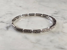 Load image into Gallery viewer, Womens Vintage Estate Sterling Silver CZ Bangle Bracelet 13.7g E4535