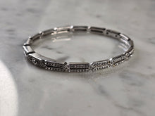 Load image into Gallery viewer, Womens Vintage Estate Sterling Silver CZ Bangle Bracelet 13.7g E4535
