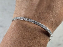 Load image into Gallery viewer, Womens Vintage Estate Sterling Silver CZ Bangle Bracelet 13.7g E4535