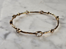 Load image into Gallery viewer, Womens Vintage Estate Sterling Silver Gold Tone Bangle Bracelet, 10.1g E4536