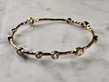 Load image into Gallery viewer, Womens Vintage Estate Sterling Silver Gold Tone Bangle Bracelet, 10.1g E4536