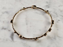Load image into Gallery viewer, Womens Vintage Estate Sterling Silver Gold Tone Bangle Bracelet, 10.1g E4536