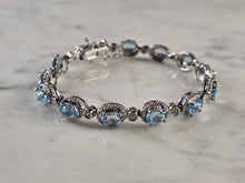 Load image into Gallery viewer, Womens Vintage Estate Sterling Silver Topaz CZ Bracelet 16.8g E4540