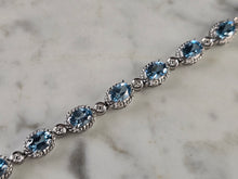 Load image into Gallery viewer, Womens Vintage Estate Sterling Silver Topaz CZ Bracelet 16.8g E4540