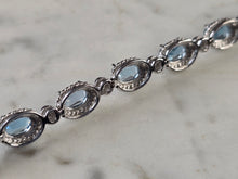 Load image into Gallery viewer, Womens Vintage Estate Sterling Silver Topaz CZ Bracelet 16.8g E4540