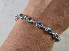Load image into Gallery viewer, Womens Vintage Estate Sterling Silver Topaz CZ Bracelet 16.8g E4540