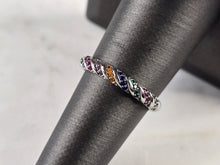 Load image into Gallery viewer, Womens Vintage Estate Sterling Silver Rainbow Ring 1.4g E4556