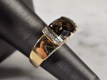 Load image into Gallery viewer, Womens Sterling Silver Gold Tone Modernist Smoky Quartz Ring 9.0g E4561