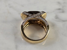 Load image into Gallery viewer, Womens Sterling Silver Gold Tone Modernist Smoky Quartz Ring 9.0g E4561
