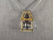 Load image into Gallery viewer, Womens Vintage Estate Modernist Sterling Silver CZ Pendant Necklace 6.2g E4573