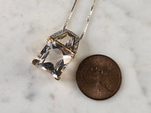 Load image into Gallery viewer, Womens Vintage Estate Modernist Sterling Silver CZ Pendant Necklace 6.2g E4573