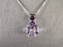 Load image into Gallery viewer, Womens Estate Sterling Silver Amethyst Pendant w/ Necklace 8.7g E4583