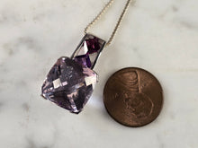 Load image into Gallery viewer, Womens Estate Sterling Silver Amethyst Pendant w/ Necklace 8.7g E4583