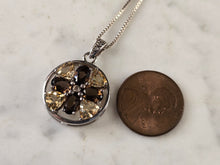 Load image into Gallery viewer, Womens Vintage Estate Sterling Silver Smoky Quartz Pendant Necklace 6.0g E4587