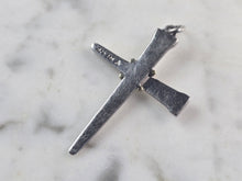 Load image into Gallery viewer, Vintage Sterling Silver &amp; 14K Gold JM Religious Cross Nail Pendant 6.6g E4604