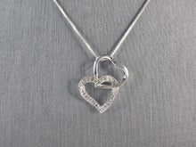 Load image into Gallery viewer, Womens Vintage Estate Sterling Silver Diamond Heart Pendant Necklace 3.6g E4620
