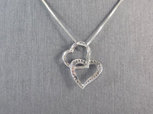 Load image into Gallery viewer, Womens Vintage Estate Sterling Silver Diamond Heart Pendant Necklace 3.6g E4620
