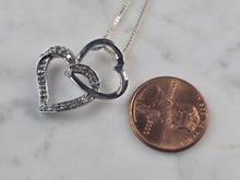 Load image into Gallery viewer, Womens Vintage Estate Sterling Silver Diamond Heart Pendant Necklace 3.6g E4620